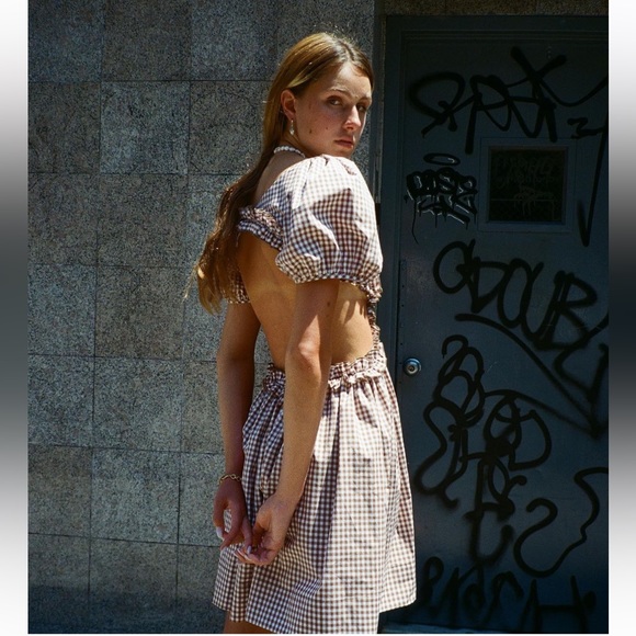 Sandy Liang Wolff Dress in Red Gingham - Picture 2 of 7